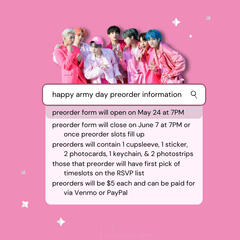 army day preorder information